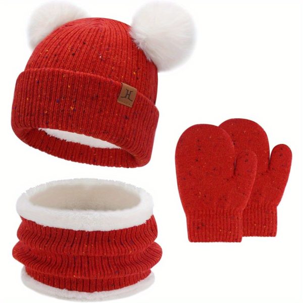 Toddler Kids Winter Hats Gloves Scarfs Beanie Mittens Neck Warmer for 0 6 12 Months 1 2 3 4-8 Year Old Baby Girls Boys Gifts