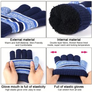 1set Kids Winter Knit Warm Beanie Hat & Scarf & Gloves Set, Perfect As A Gift For Birthdays Or Any Special Occasion